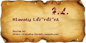 Hlavaty Lóránt névjegykártya